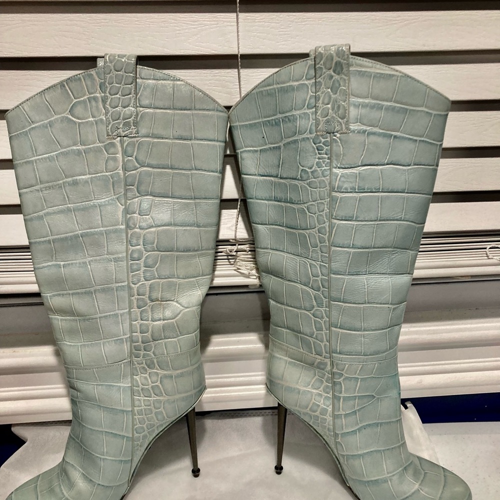 Tom Ford Blue Alligator A/W14 Runway  Cowboy Boots - Picture 5 of 15